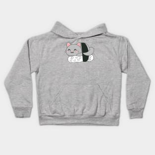 Cute Grey Sushi Cat Kids Hoodie